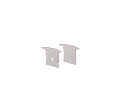 SET OF GREY PLASTIC END CAPS FOR P171, 1PC WITH HOLE & 1PC WITHOUT HOLE