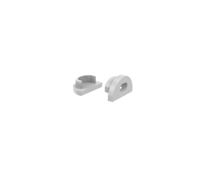 SET OF GREY PLASTIC END CAPS FOR P172, 1 WITHOUT HOLE & 1 WITH HOLE