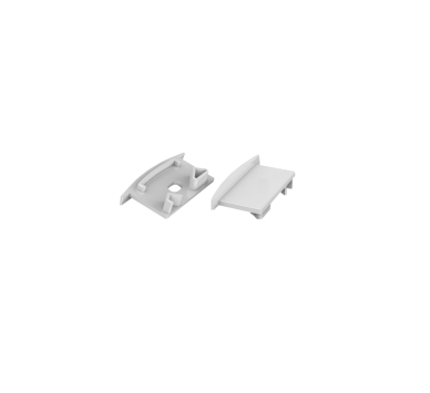 SET OF GREY PLASTIC END CAPS FOR P191, 1 WITHOUT HOLE & 1 WITH HOLE