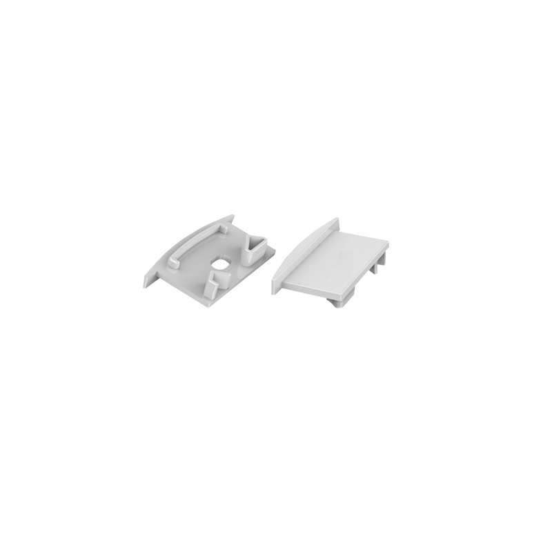 SET OF GREY PLASTIC END CAPS FOR P191, 1 WITHOUT HOLE & 1 WITH HOLE