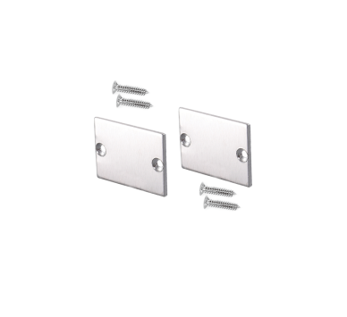 SET OF METAL END CAPS FOR PROFILE P217, 2 PCS WITHOUT HOLE