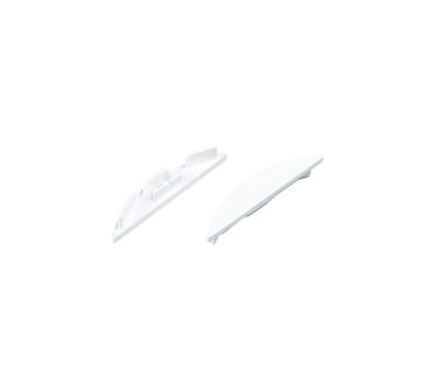 SET OF WHITE PLASTIC END CAPS FOR P21N, 1PC WITH HOLE & 1PC WITHOUT HOLE