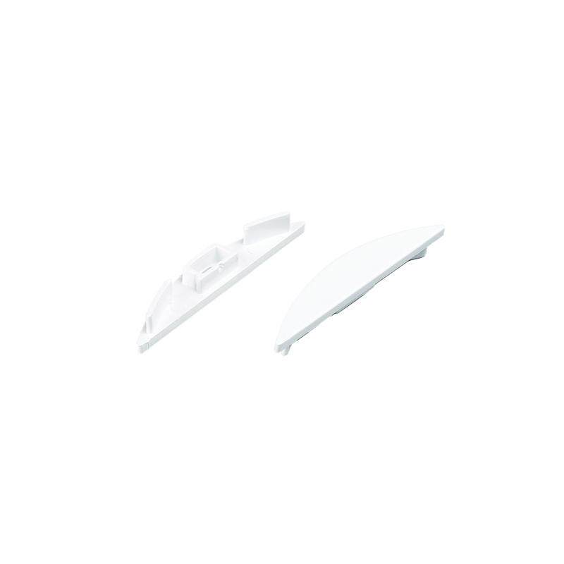 SET OF WHITE PLASTIC END CAPS FOR P21N, 1PC WITH HOLE & 1PC WITHOUT HOLE