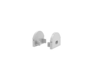SET OF GREY PLASTIC END CAPS FOR P2LA, 1 WITHOUT HOLE & 1 WITH HOLE