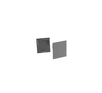 SET OF SILVER PLASTIC END CAPS FOR PROFILE P3235 - SET 2PCS WITHOUT HOLES