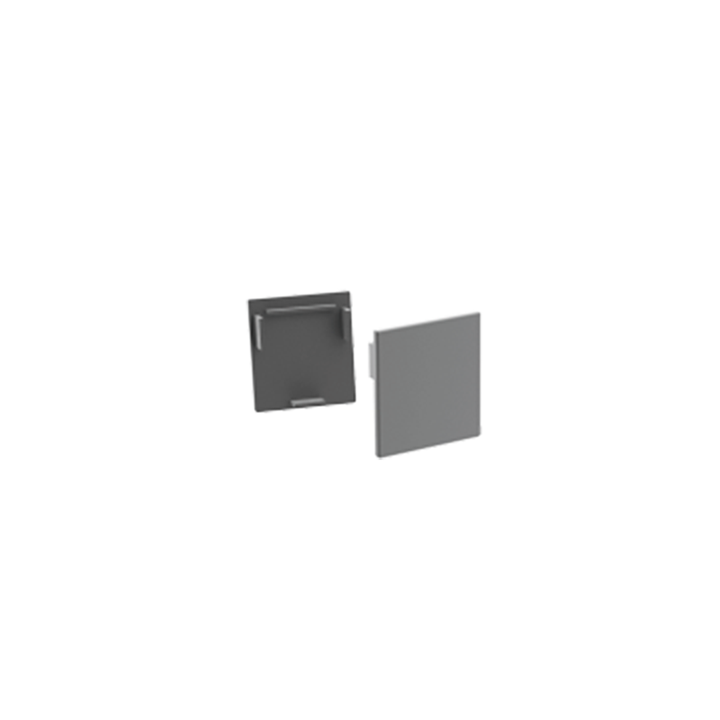 SET OF SILVER PLASTIC END CAPS FOR PROFILE P3235 - SET 2PCS WITHOUT HOLES