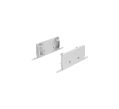 SET OF GREY PLASTIC END CAPS FOR P50N, 2 WITHOUT HOLE