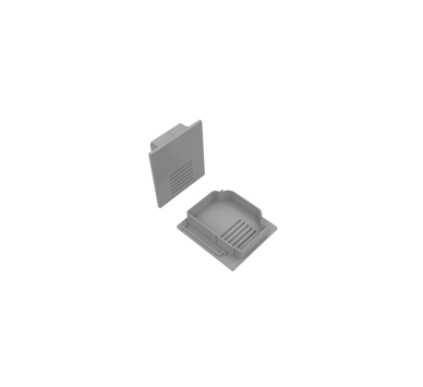SET OF SILVER PLASTIC END CAPS FOR PROFILE P51 - SET 2PCS WITH VENTILATION HOLES