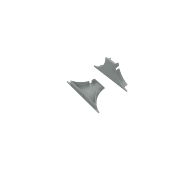 SET OF SILVER PLASTIC END CAPS FOR PROFILE P620 - SET 2PCS WITHOUT HOLES