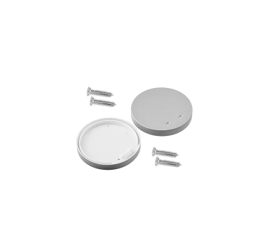 SET OF SILVER PLASTIC END CAPS FOR PROFILE P66, 2 PCS WITHOUT HOLE
