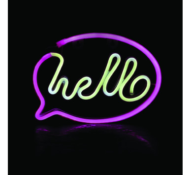 HELLO, 220 NEON LED ΛΑΜΠΑΚΙΑ ΜΕ ΜΠΑΤΑΡΙΑ (3xΑΑ)/USB, ΡΟΖ/ΛΕΥΚΟ, IP20, 25.5*2*18.5