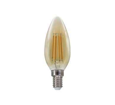 LED FILAMENT E14 STEP-DIM C35 4W AMBER 2700K 230V AC 500LM RA80 30000H 360°