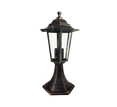 LATERN HEXAGON RUST E27 BASE