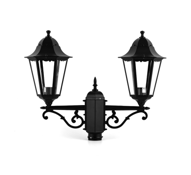 ΦΑΝΑΡΙ ΚΟΛΩΝΑΣ ΔΙΠΛΟ ΜΑΥΡΟ ΜΑΤ RAL9005M  23.5Χ44,5cm Φ60 RAL C0026