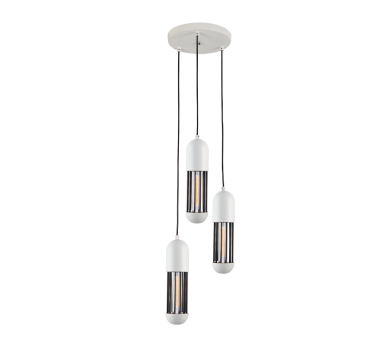 NETTO ΚΡΕΜΑΣΤΟ Φ/Σ 3ΧΕ27 ΛΕΥΚΟ ΜΕΤΑΛΛΙΚΟ D27XH120CM LAB