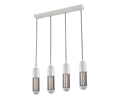 NETTO ΚΡΕΜΑΣΤΟ Φ/Σ 4ΧΕ27 ΛΕΥΚΟ ΜΕΤΑΛΛΙΚΟ 65X8XH120CM LAB