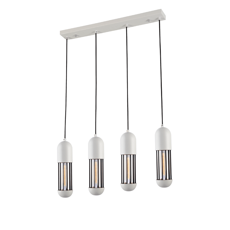 NETTO ΚΡΕΜΑΣΤΟ Φ/Σ 4ΧΕ27 ΛΕΥΚΟ ΜΕΤΑΛΛΙΚΟ 65X8XH120CM LAB