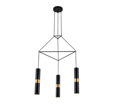 NETTO ΚΡΕΜΑΣΤΟ Φ/Σ 3XGU10 ΜΑΥΡΟ ΜΕΤΑΛΛΙΚΟ 56X49XH150CM DA VINCI