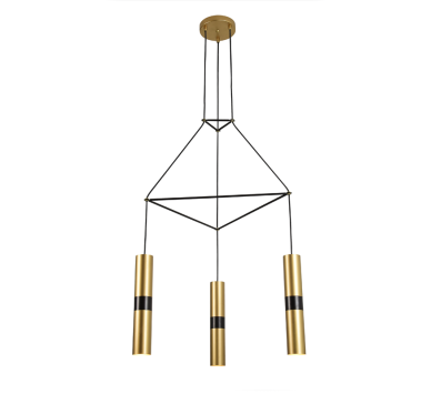 NETTO ΚΡΕΜΑΣΤΟ Φ/Σ 3XGU10 ΟΡΕΙΧΑΛΚΟ ΜΕΤΑΛΛΙΚΟ 56X49XH150CM DA VINCI