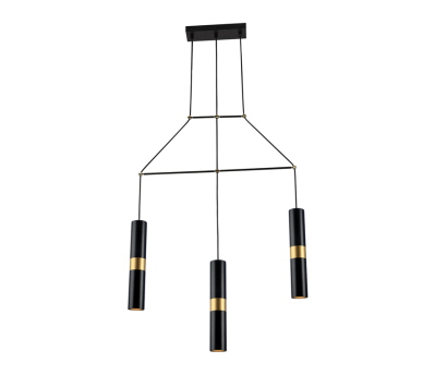 NETTO ΚΡΕΜΑΣΤΟ Φ/Σ 3XGU10 ΜΑΥΡΟ ΜΕΤΑΛΛΙΚΟ 66X8XH150CM DA VINCI