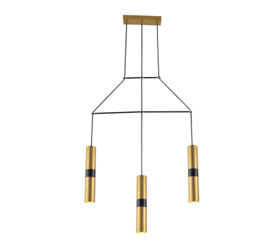 NETTO ΚΡΕΜΑΣΤΟ Φ/Σ 3XGU10 ΟΡΕΙΧΑΛΚΟ ΜΕΤΑΛΛΙΚΟ 66X8XH150CM DA VINCI