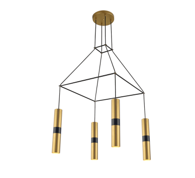 NETTO ΚΡΕΜΑΣΤΟ Φ/Σ 4XGU10 ΟΡΕΙΧΑΛΚΟ ΜΕΤΑΛΛΙΚΟ 56X56XH150CM DA VINCI