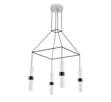 NETTO ΚΡΕΜΑΣΤΟ Φ/Σ 4XGU10 ΛΕΥΚΟ ΜΕΤΑΛΛΙΚΟ 56X56XH150CM DA VINCI
