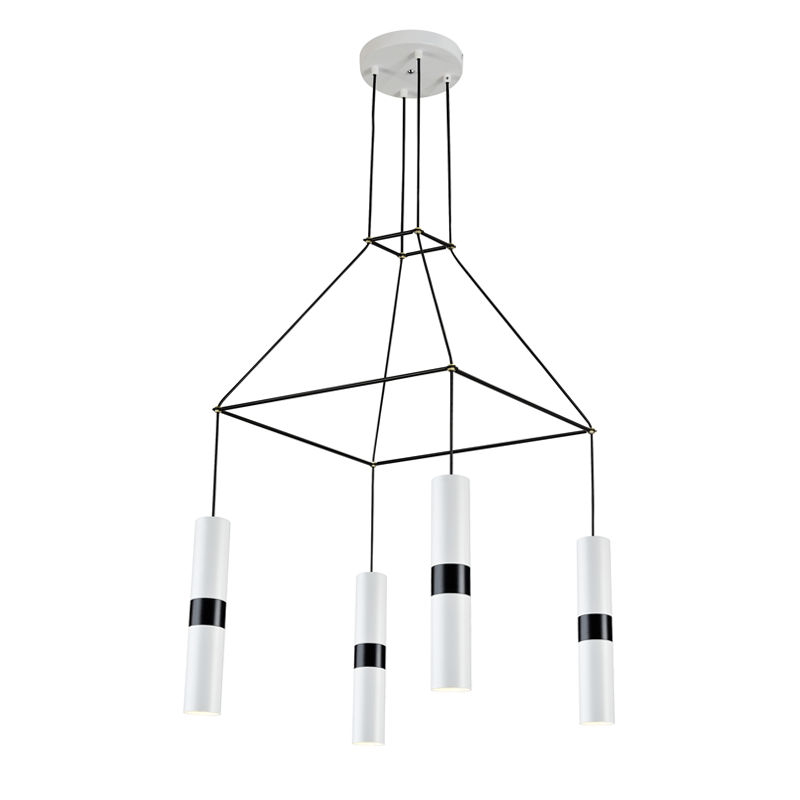 NETTO ΚΡΕΜΑΣΤΟ Φ/Σ 4XGU10 ΛΕΥΚΟ ΜΕΤΑΛΛΙΚΟ 56X56XH150CM DA VINCI