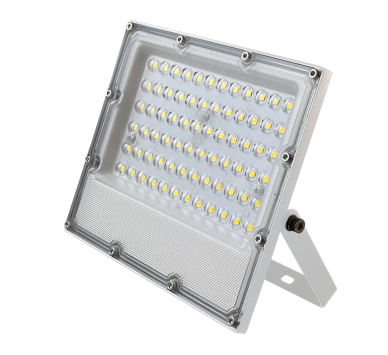 LED WHITE SMD FLOOD LUMINAIRE IP65 20W 4000K 2400Lm 100-277V AC RA80 IK08 5YRS BREATHING VALVE