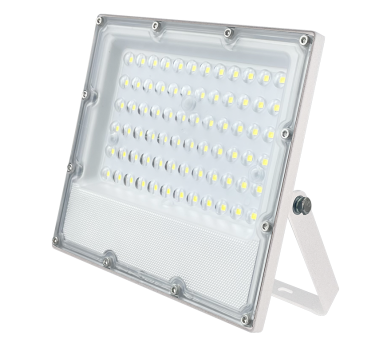 LED WHITE SMD FLOOD LUMINAIRE IP65 50W 4000K 6000Lm 100-277V RA80 IK08 5YRS BREATHING VALVE