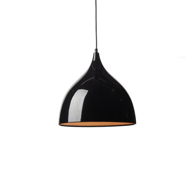 ΜΕΤΑΛΛΙΚΗ ΚΑΜΠΑΝΑ 1ΧΕ27 ΜΑΥΡΗ  Φ35xΗ31cm ROXANNE