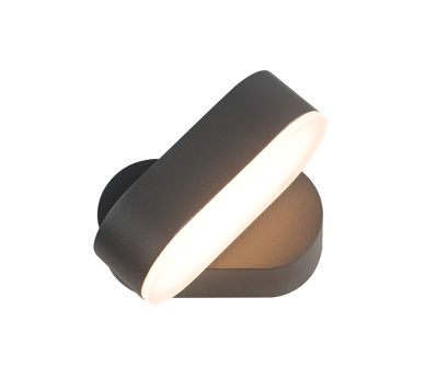 LED SMD WALL LUMINAIRE 7W 320LM 100° 230V AC 3.000K DARK GREY CRI80 IP54 30.000HRS