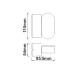 LED SMD WALL LUMINAIRE 7W 320LM 100° 230V AC 3.000K DARK GREY CRI80 IP54 30.000HRS