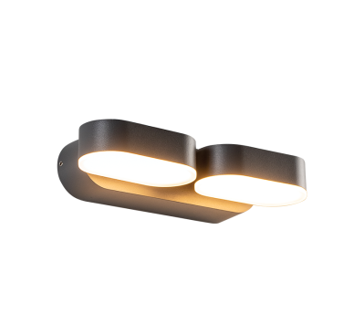 LED SMD WALL LUMINAIRE 13W 630LM 100° 230V AC 3.000K DARK GREY CRI80 IP54 30.000HRS