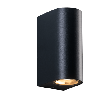 GU10 WALL LUMINAIRE 230V AC SAND BLACK IP65 MAX.2X35W