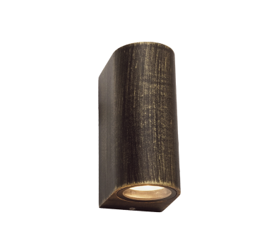GU10 WALL LUMINAIRE 230V AC GOLDEN BLACK IP65 MAX.2X35W