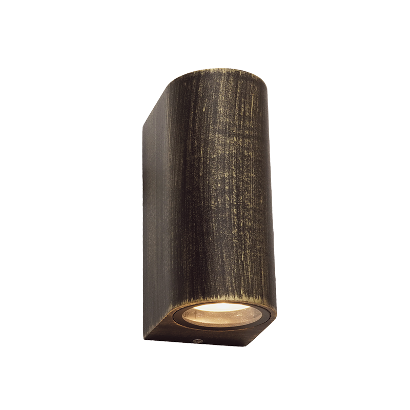 GU10 WALL LUMINAIRE 230V AC GOLDEN BLACK IP65 MAX.2X35W