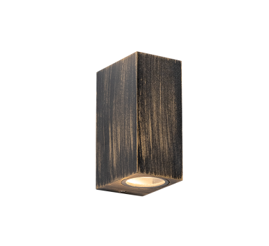 GU10 WALL LUMINAIRE 230V AC GOLDEN BLACK IP65 MAX.2X35W
