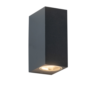 GU10 WALL LUMINAIRE 230V AC DARK GREY IP65 MAX.2X35W