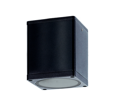 GU10  SQUARE CEILING LUMINAIRE 230V AC BLACK IP65 GU10 MAX.35W