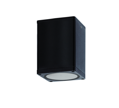 E27 PAR30 SQUARE CEILING LUMINAIRE 230V AC SAND BLACK IP65 MAX.35W