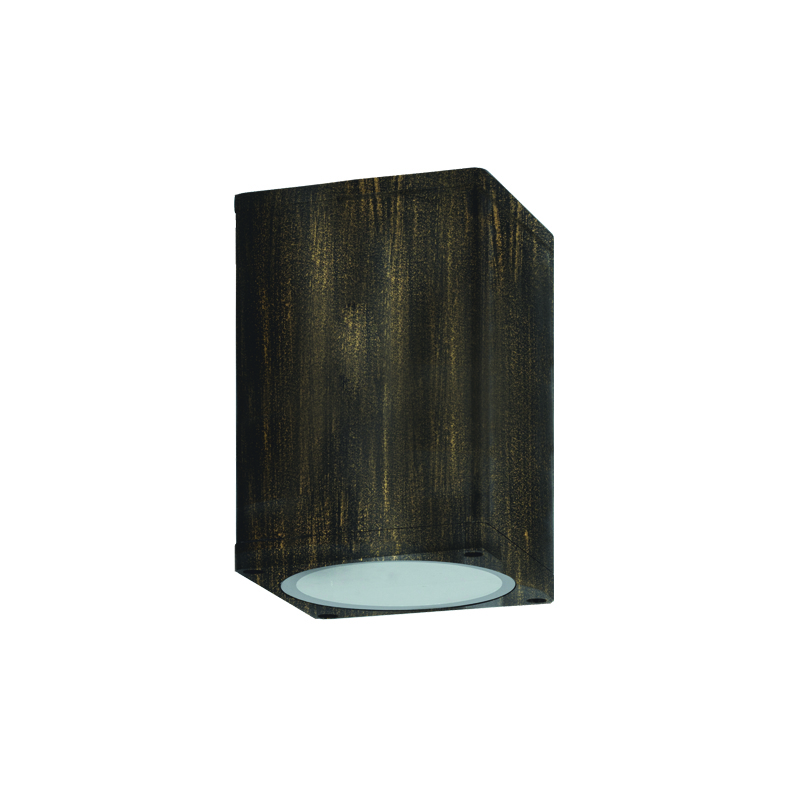 E27 PAR30  SQUARE CEILING LUMINAIRE 230V AC GOLDEN BLACK IP65 MAX.35W