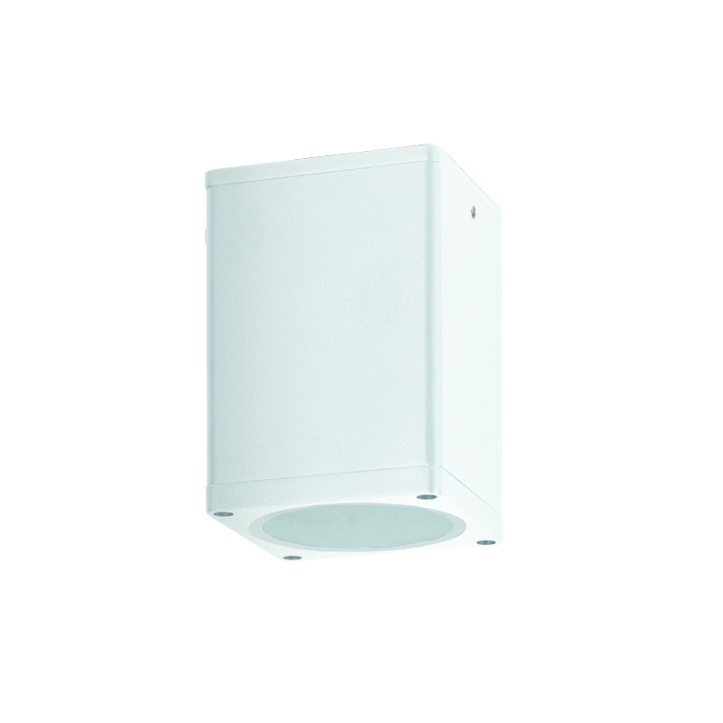 E27 PAR30 SQUARE  CEILING LUMINAIRE 230V AC MATT WHITE IP65 MAX.35W