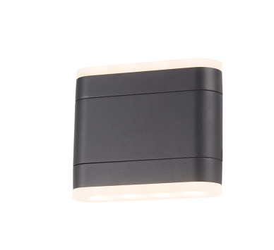 LED SMD WALL LUMINAIRE 9W 480LM 110° 230V AC 3.000K DARK GREY CRI80 IP54 30.000HRS