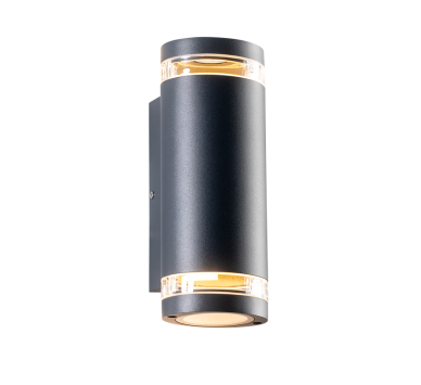 GU10 WALL LUMINAIRE 230V AC DARK GREY IP54 MAX.2X35W