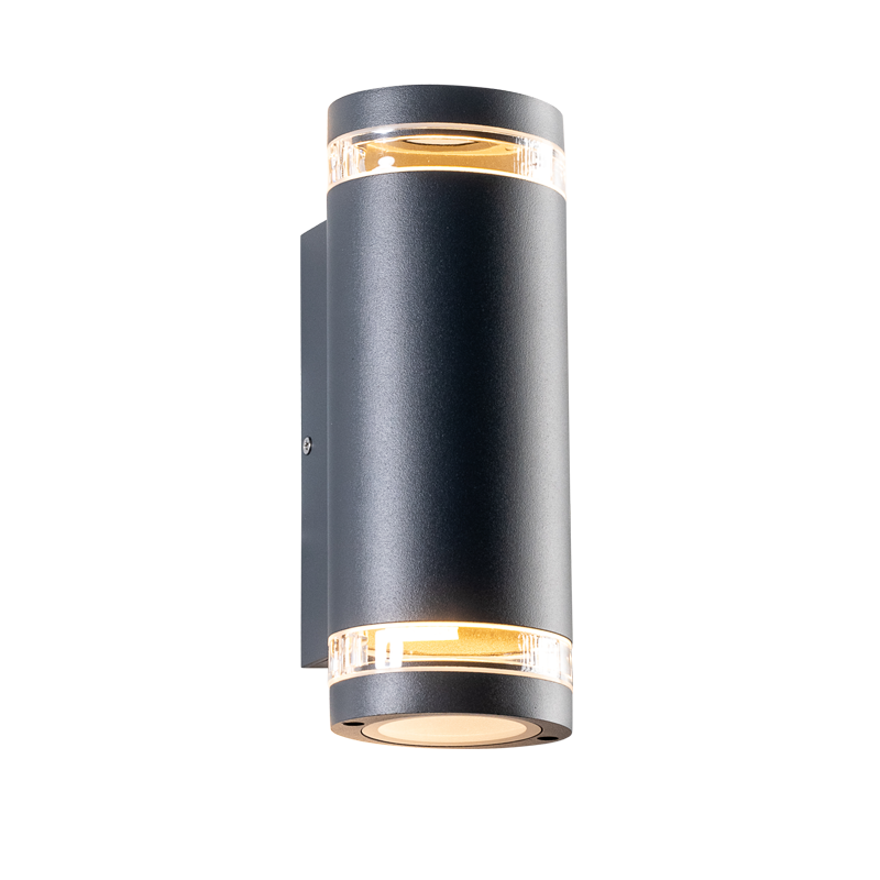 GU10 WALL LUMINAIRE 230V AC DARK GREY IP54 MAX.2X35W