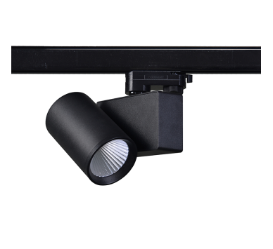 BLACK LED TRACK LUMINAIRE 20W 3000K 3-PHASE 38° 2000LM 230V AC Ra80