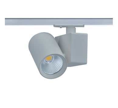 GREY LED TRACK LUMINAIRE 20W 3000K 1-PHASE 34° 2000LM 230V AC Ra80