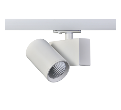 SAND WHITE LED TRACK LUMINAIRE 20W 3000K 1-PHASE 38° 2200LM 230V AC Ra80 5YRS