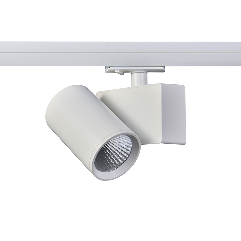 SAND WHITE LED TRACK LUMINAIRE 20W 4000K 1-PHASE 38° 2400LM 230V AC Ra80 5YRS